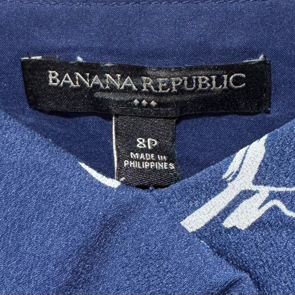 Banana Republic—8P, Blue/White Asymmetrical Dress, Adj. Straps, Side Zipper—EUC! - Picture 3 of 6